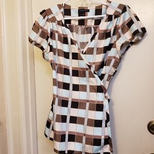 Banana Republic Square Print Wrap Top
